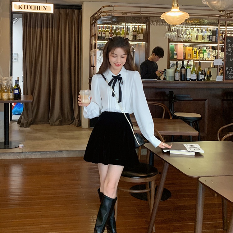 Áo sơ mi SUXI tay dài màu sắc ngọt ngào phong cách vintage thời trang xinh xắn cho nữ