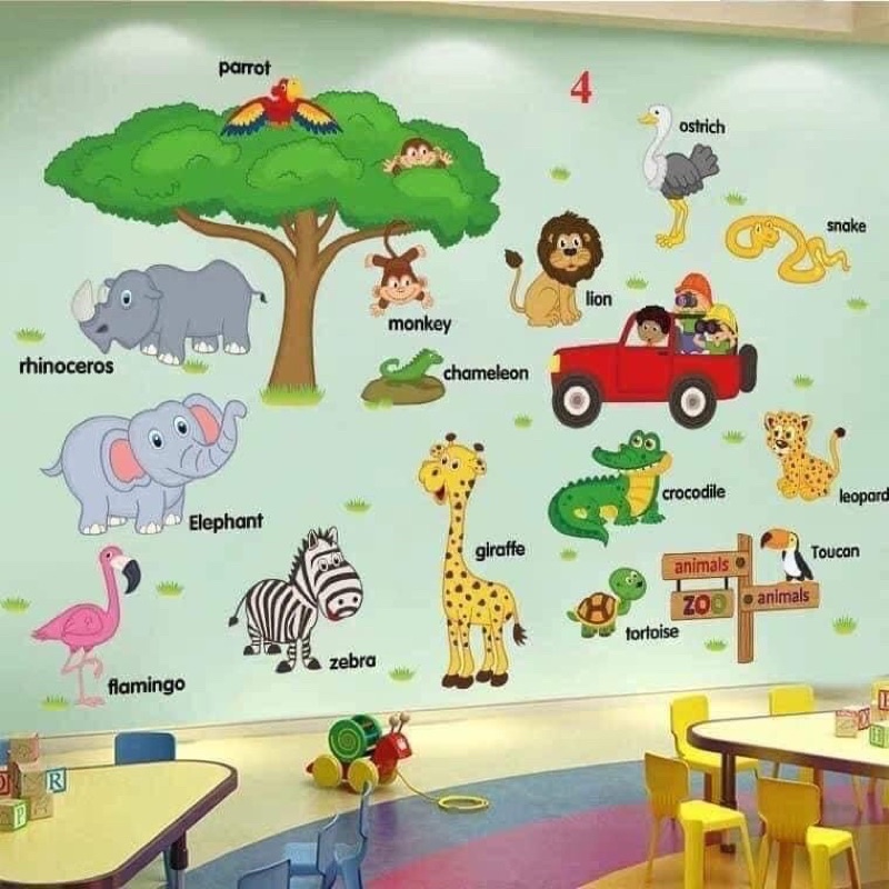 Tranh,Dacal Dán Tường Cho Bé Nhiều Hình Thù