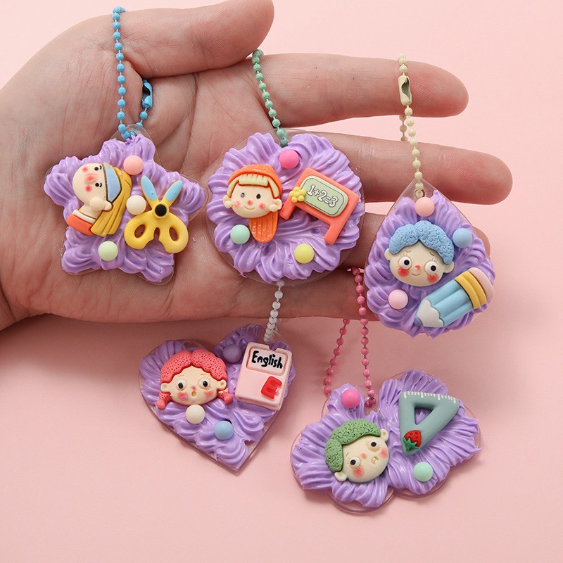 Set tự làm móc khóa đơn giản DIY handmade bằng kem keo