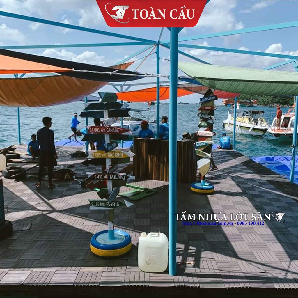 Combo11 Vỉ Nhựa Lót Sàn 5 Nan. Tấm Lót Sàn Ban Công, Nhà Tắm, Bể Bơi - Chống nóng sân thượng - Trang trí sân vườn