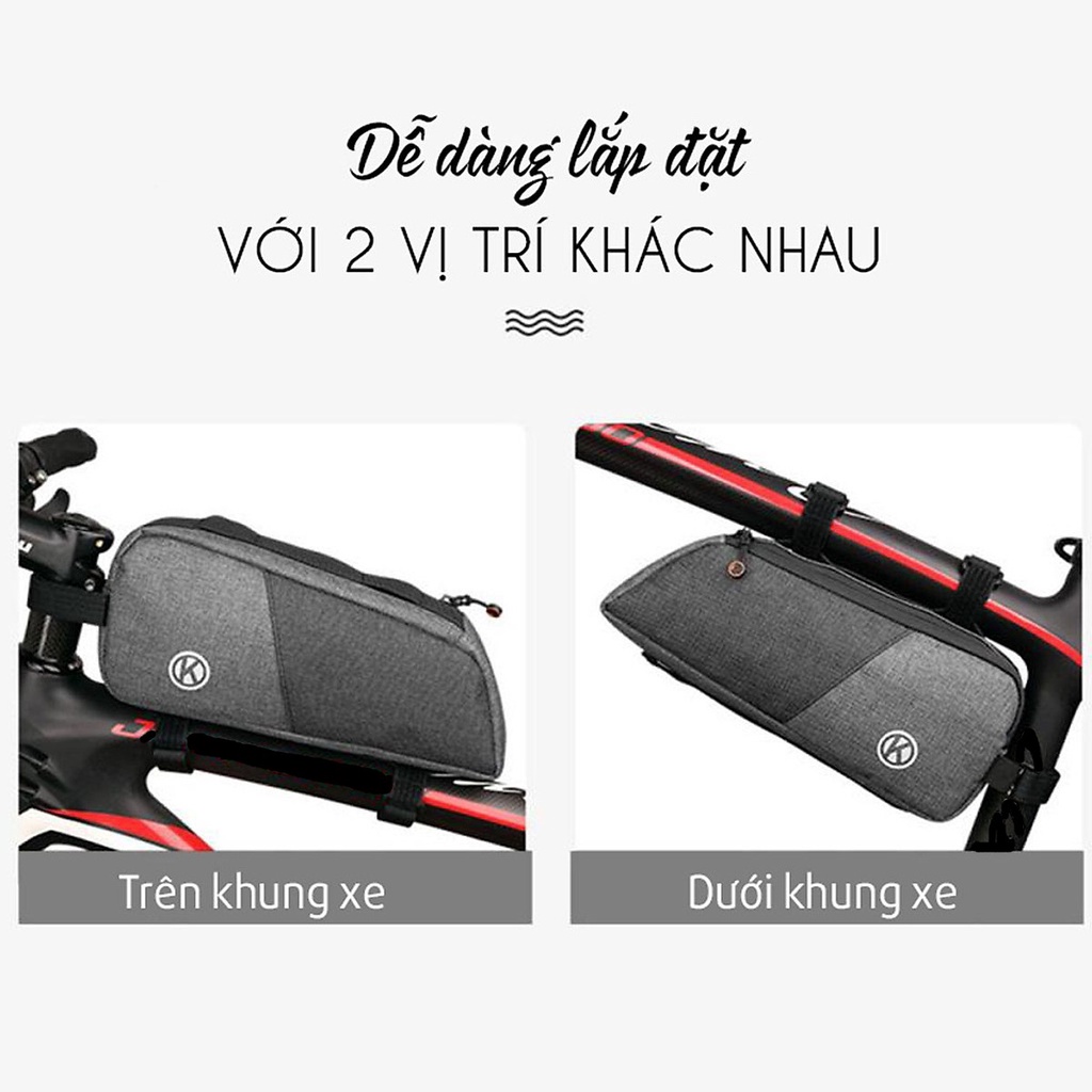 Túi Treo Xe Đạp Thể Thao Địa Hình Chống Nước Size Lớn 26cm - Chính hãng dododios