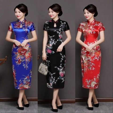 Sườn Xám Truyền Thống Trung Hoa Cỡ Lớn Thời Trang Nữ