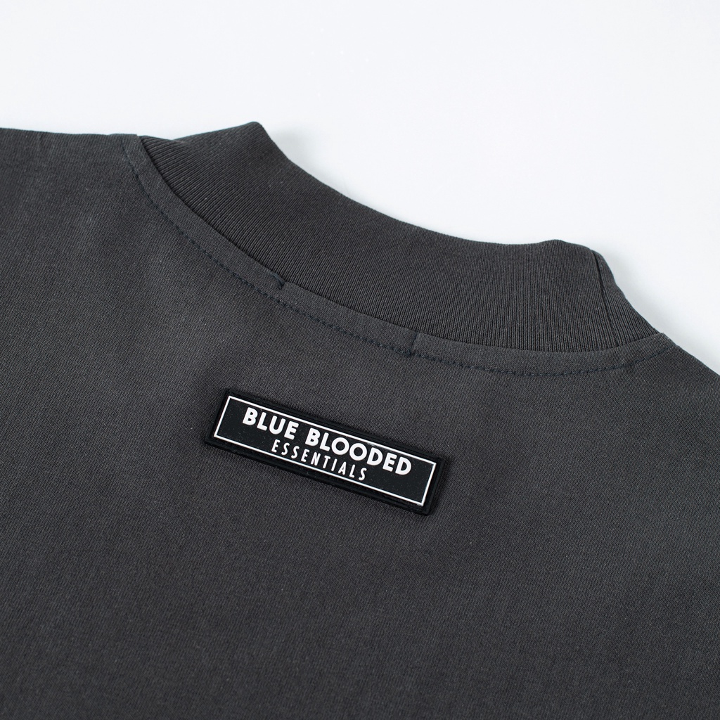 Áo Thun Local Brand Blue Blooded Unisex, Cổ Cao, Phông Cộc Tay Form Rộng, Cotton 240gsm thoáng mát