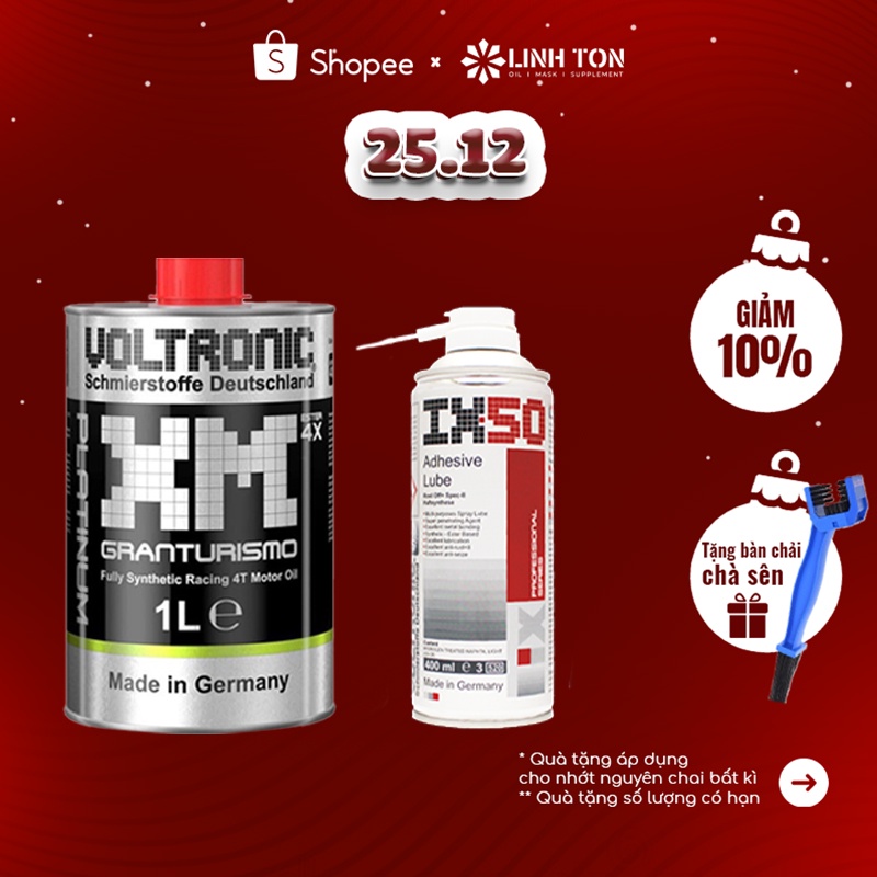 Combo dưỡng sên cao cấp không văng Ix50 Voltronic nhập khẩu Đức + Nhớt nhập khẩu biến thiên Xm Platinum