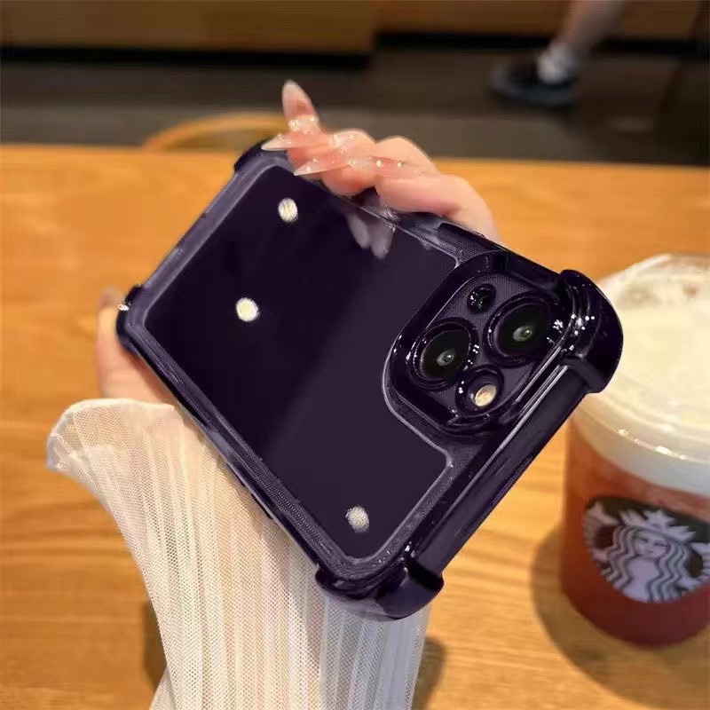 Màu tím Ốp Điện Thoại Iphone 14 13 Pro Max 12 11 Pro Max X Xr Xs Max 7 8 Plus SE 2020 Trong Suốt Chống Rơi Họa Tiết Vũ Trụ