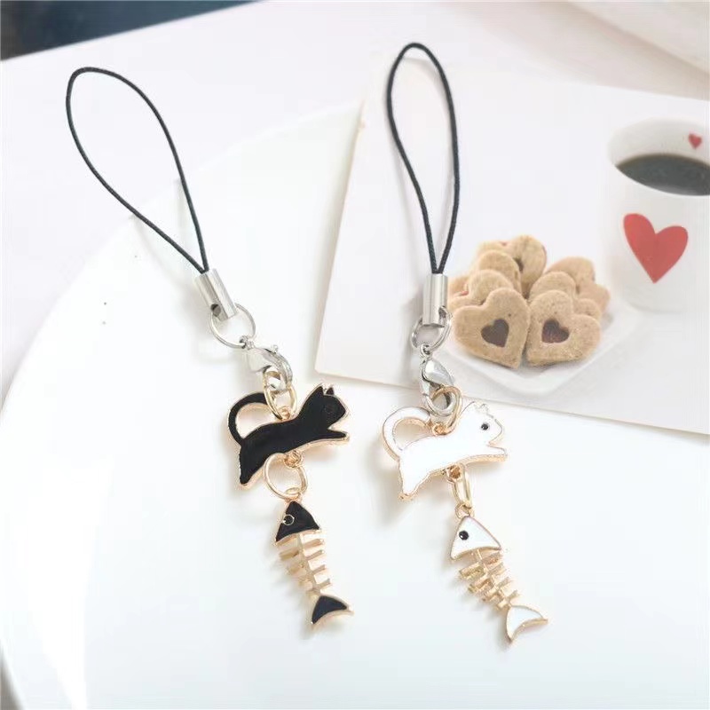 Dây Đeo Điện Thoại Mèo Hoạt Dễ Thương Cho Cặp Đôi