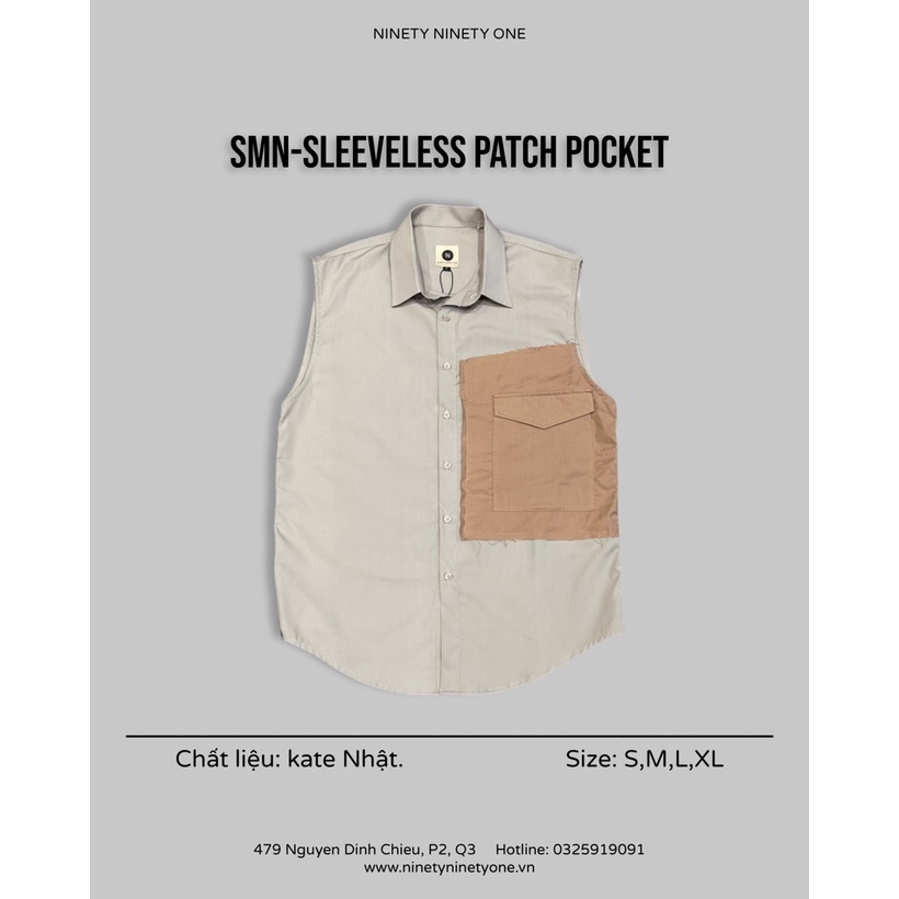 Áo sơ mi xách nách Ninety Ninety One - Sleeveless Patch Pocke