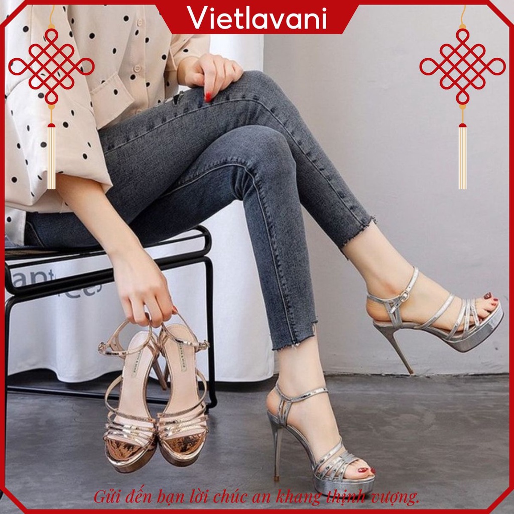 Giày cao gót, sandal 12P đế đôn đúp cao cấp BBS33 VIETLAVANI