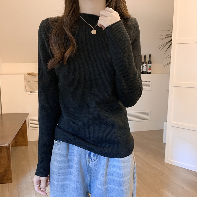 Áo Sweater Dệt Kim Cổ Lọ Nặng Và Một Nửa