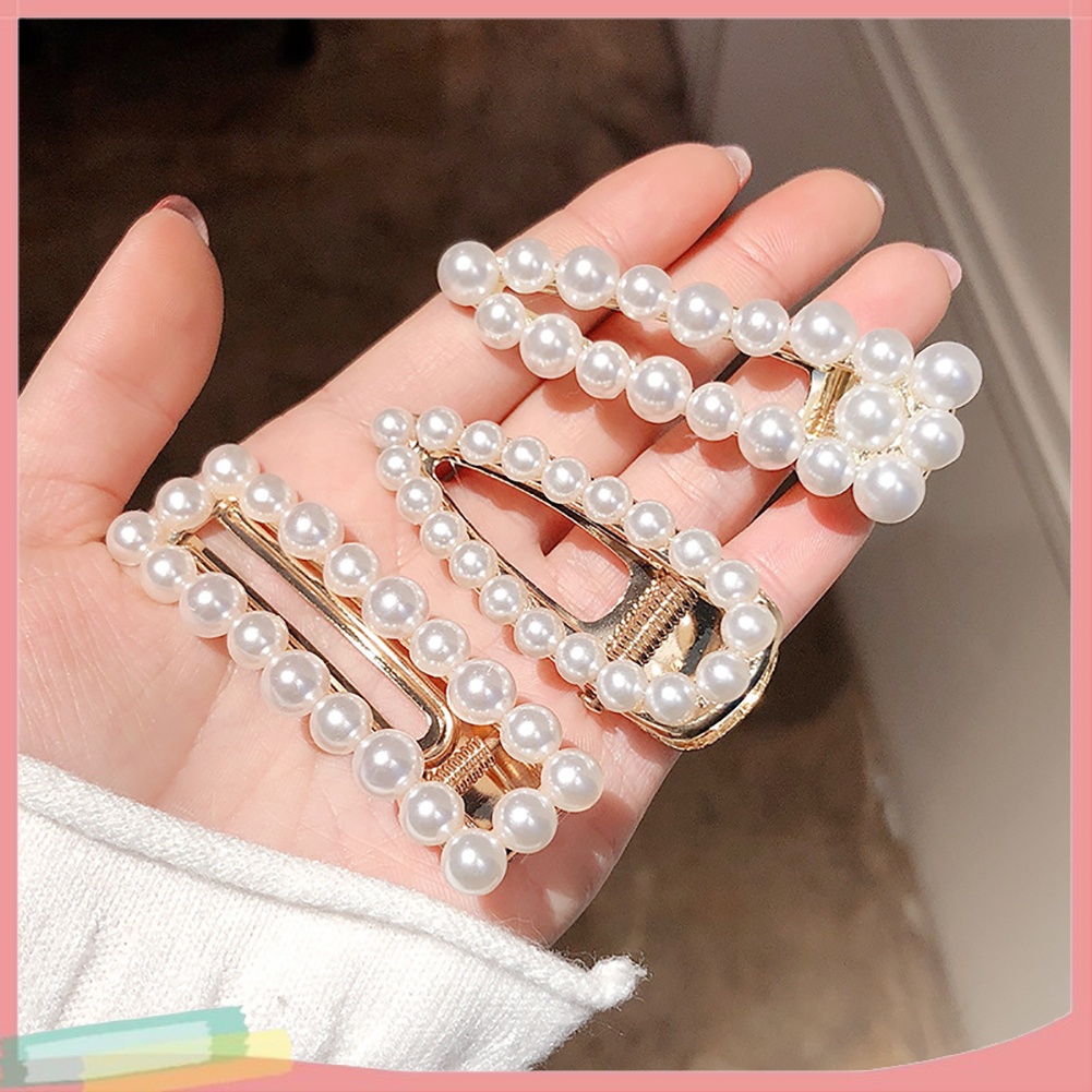 Kẹp tóc đính ngọc trai giả thanh lịch cho nữ