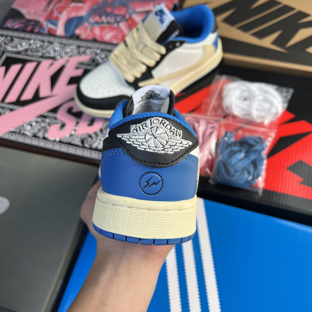 Giày Sneaker Jd1 Travis Xanh Giày Jd1 low Xanh Dương, Siêu Hot Trend Full Size
