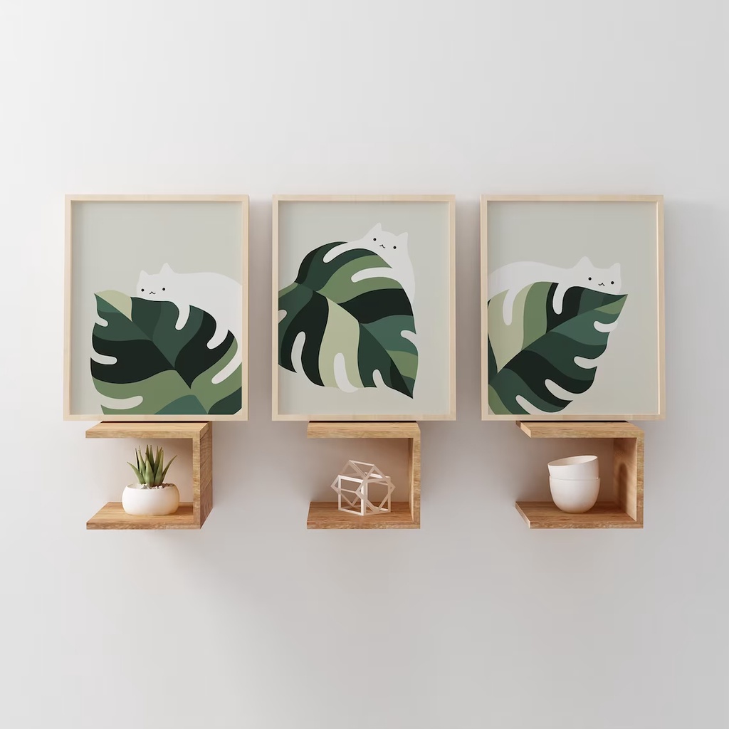 Tranh canvas con mèo đáng yêu