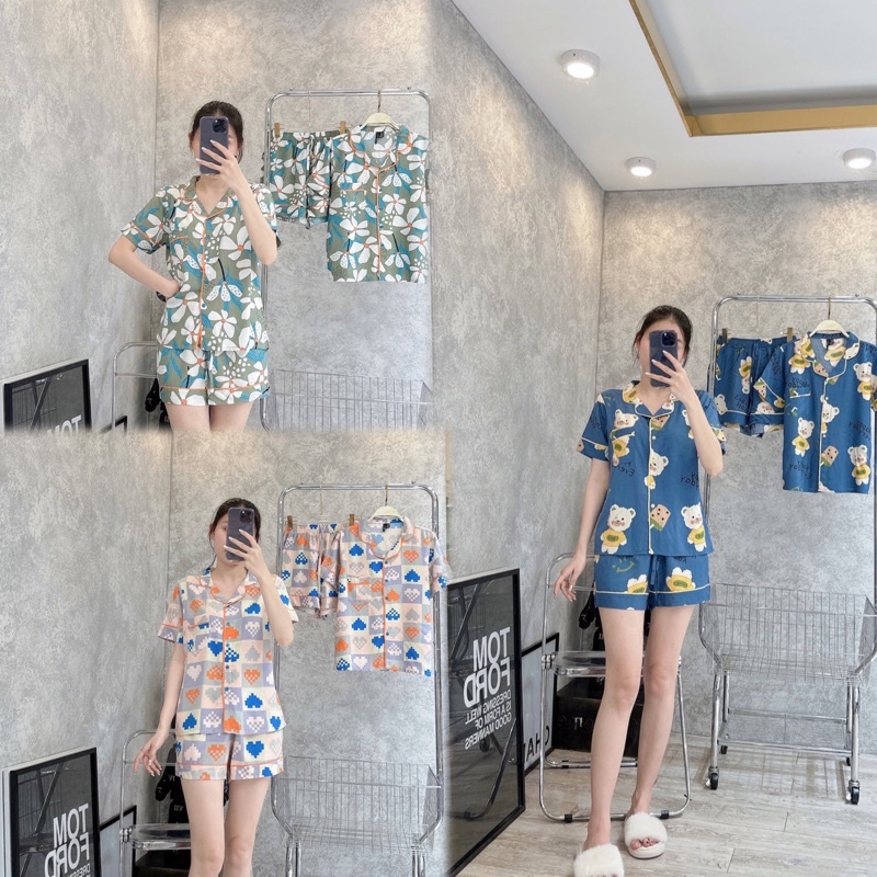 Pijama đùi chất tole lanh hàng VNXK