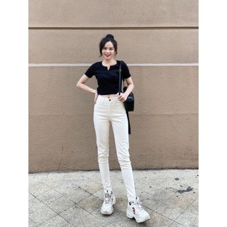 Skinny màu dài 93cm co giãn qj671