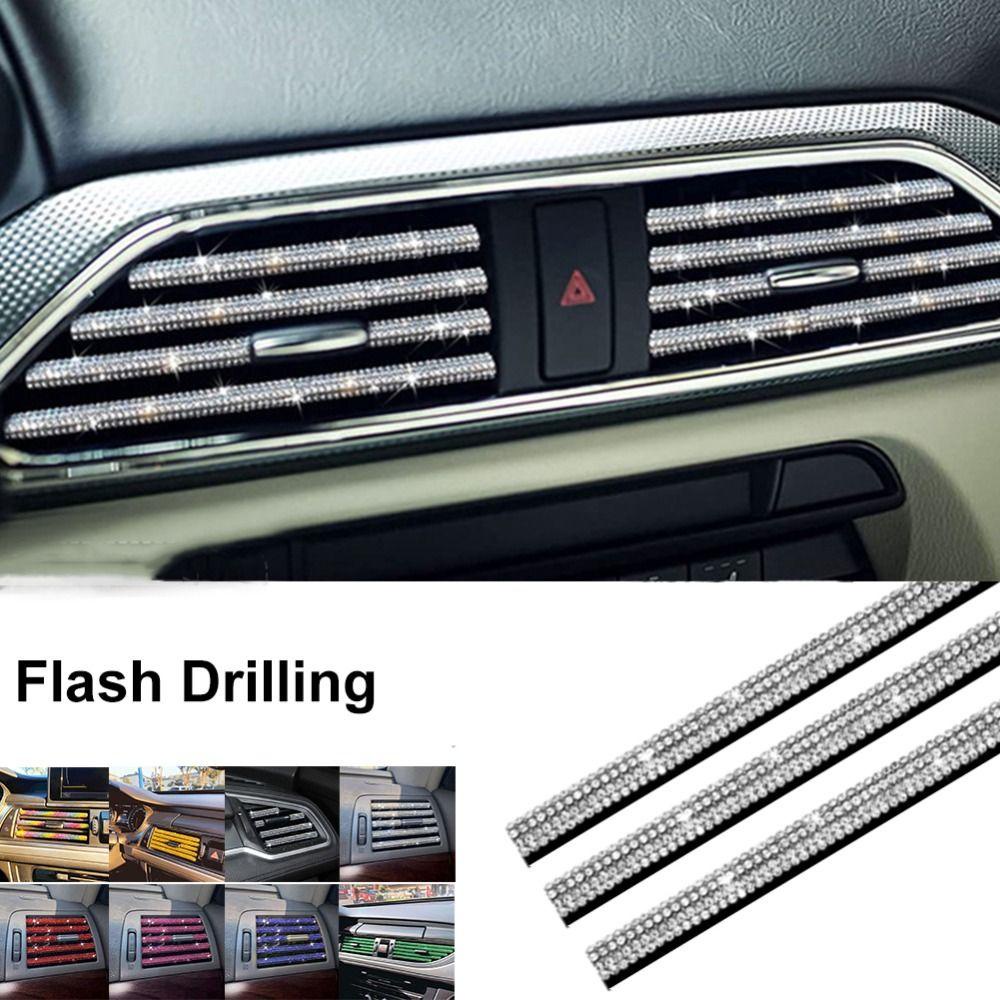 Bộ 3 Miếng Dán Bảo Vệ Trang Trí Máy Điều Hòa Xe Hơi Hình Chữ U DIY