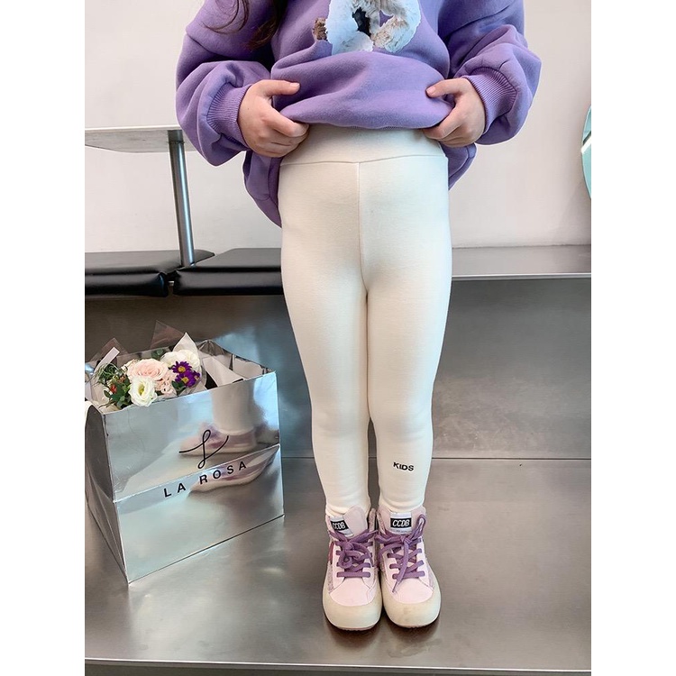 Quần legging trơn cho bé Kids lót lông QG533 sz 90-150, quần bé giá mùa đông, co giãn, ấm áp