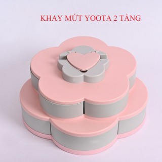 Khay Đựng Bánh Kẹo Tết ,Mứt Tết 2 Tầng Xoay 360 Độ, Hộp Đựng Mức Song Anh Decor, Khuôn Xôi Tết 2023