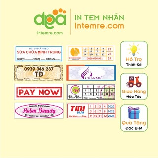 Kt: 3x1cm - in tem bảo hành, tem vỡ, tem bể intemre.com sẳn khổ a4 - sl: 1000 tem