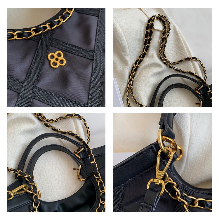 Mischa Túi Xách tote Đeo Vai Vải Oxford Màu Trơn Cỡ Lớn Thời Trang Cho Nữ