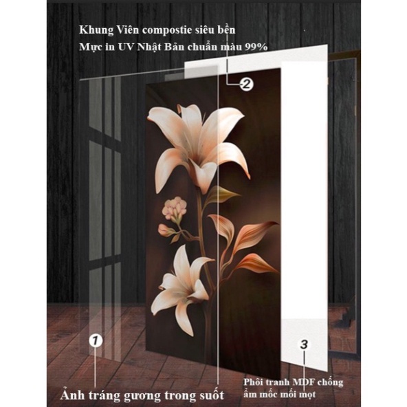 A13 Bộ 3 Tranh Treo Tường Phòng Khách/ Ngủ/ Đại sảnh Decor Nhà Nghỉ Khách Sạn Hươu Sao Và Dải Ngân Hà Tráng Gương Sang