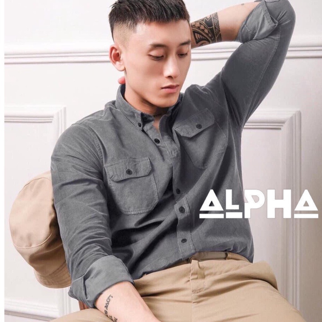 Sơ mi nam kaki 2 túi GEN ALPHA , chất vải kaki dày dặn, form slimfit thoáng mát GEN094