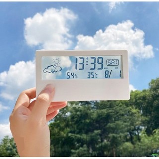 Đồng hồ báo thức trong suốt đo nhiệt độ và độ ẩm đồng hồ báo thức điện tử màn hình lcd