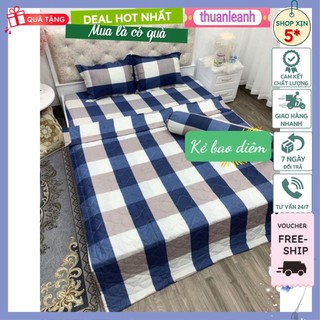 Ga gối poly bộ 3 món 2 vỏ gối 1 ga chun bọc đệm 1m8,2m