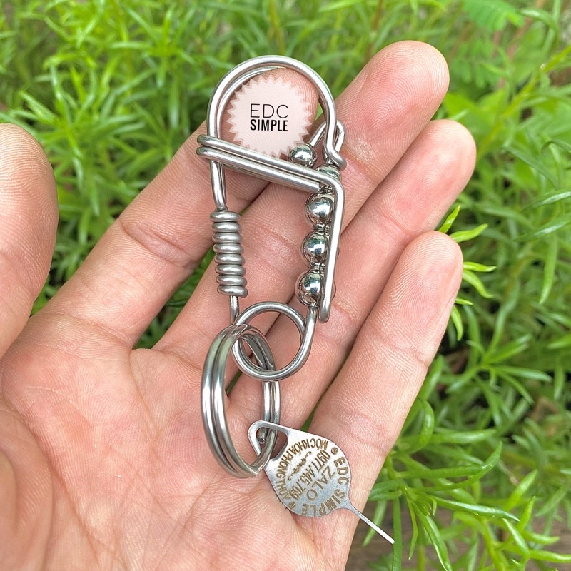 Móc khoá inox 304 thủ công cao cấp sử dụng que hàn 2 ly cứng cáp và sáng bóng