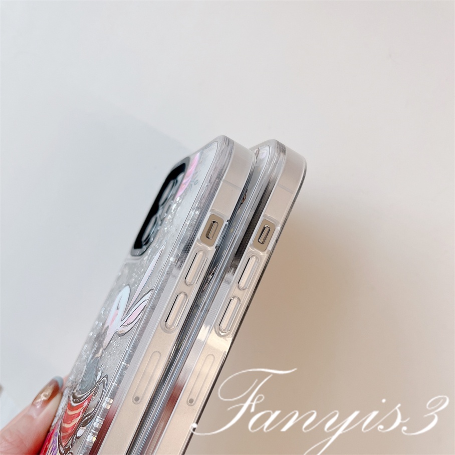 Ốp Điện Thoại Acrylic Mềm Kiểu Cát Chảy Hình Cô Gái / Thỏ / Ly Trà Sữa Dễ Thương Cho iPhone 14 13 12 11 Pro Max Plus