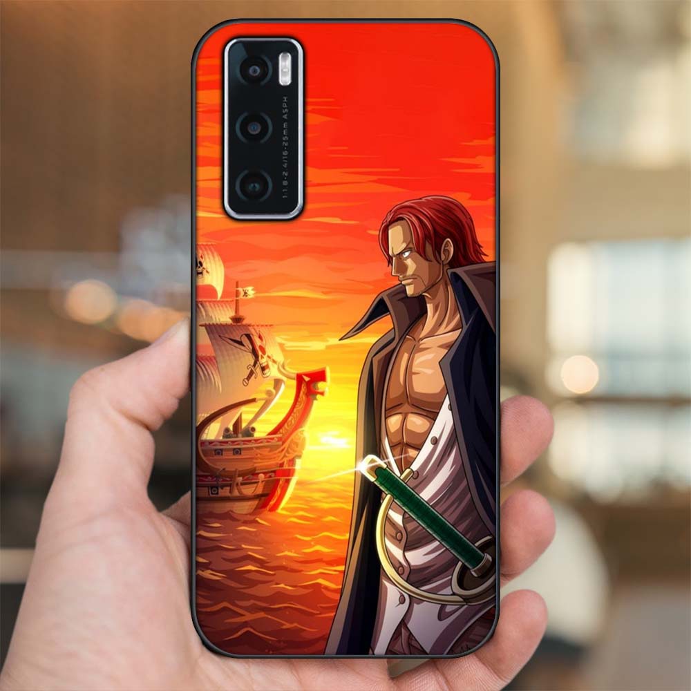 Ốp lưng Vivo V20 SE viền đen in hình Shanks One Piece Đảo Hải Tặc