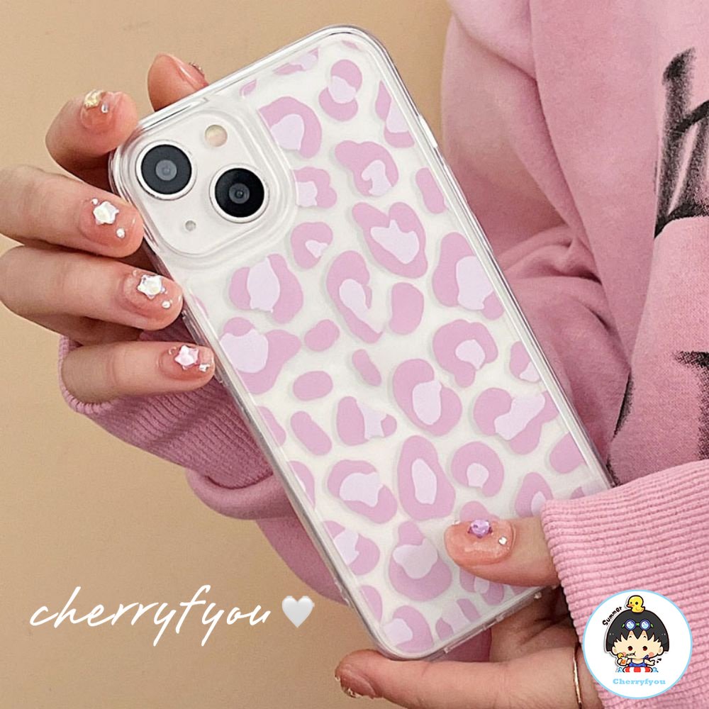 Ốp Điện Thoại TPU Trong Suốt Họa Tiết Báo Hồng Cho IPhone 14 11 13 12 Pro Max