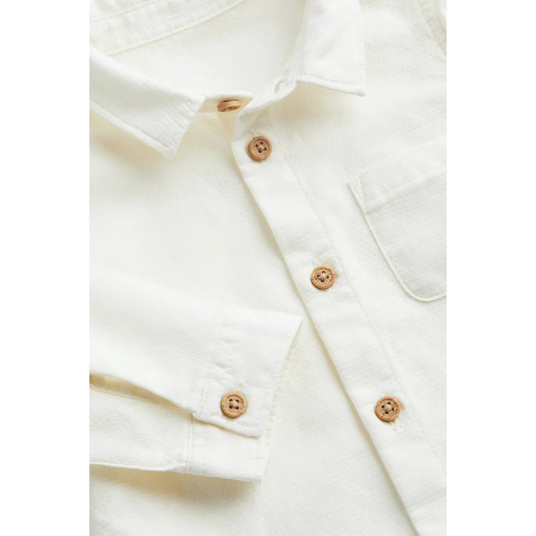 Áo somi trắng nơ caro đỏ nơ HM H&M_hàng chính hãng UK US