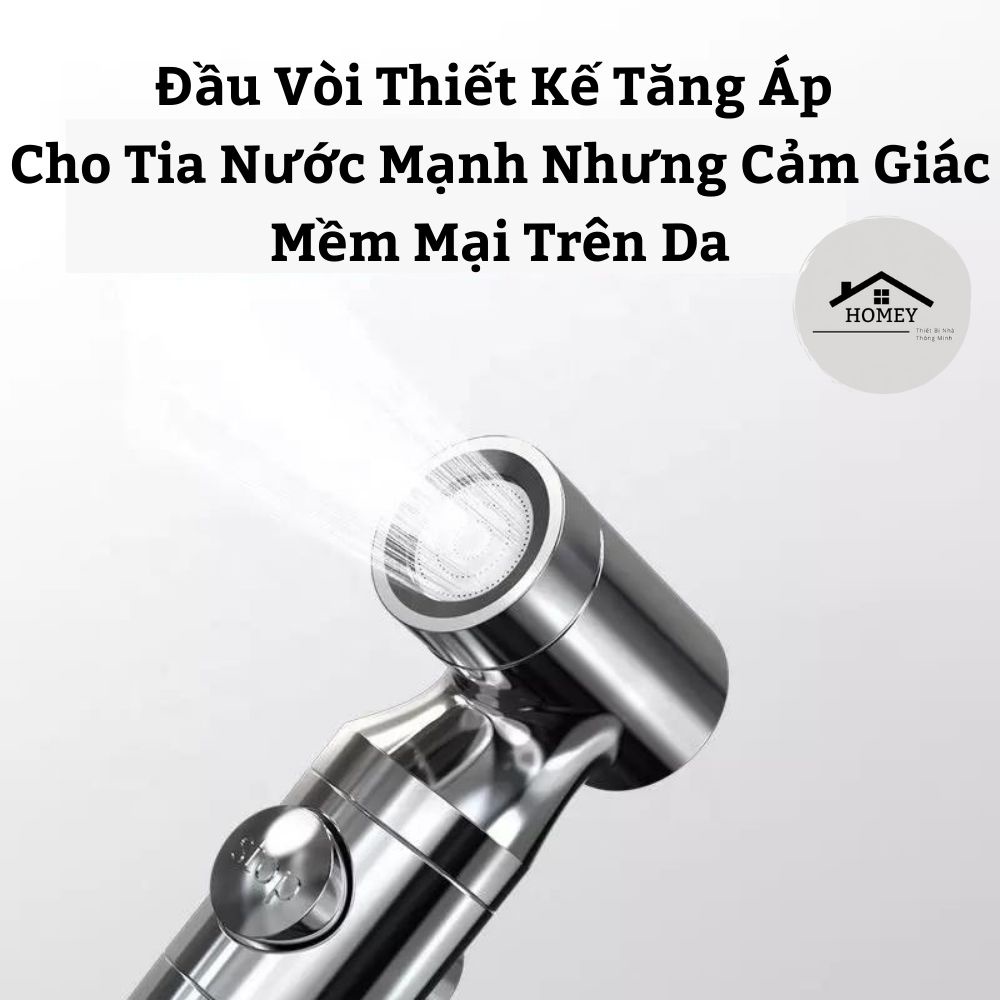 Homey - Bộ Vòi Xịt Vệ Sinh (Xịt Bồn Cầu) Cao Cấp Thế Hệ Mới - Có Nút Tắt/Mở và Lõi Lọc PP Sạch Tạp Chất Trong Nước