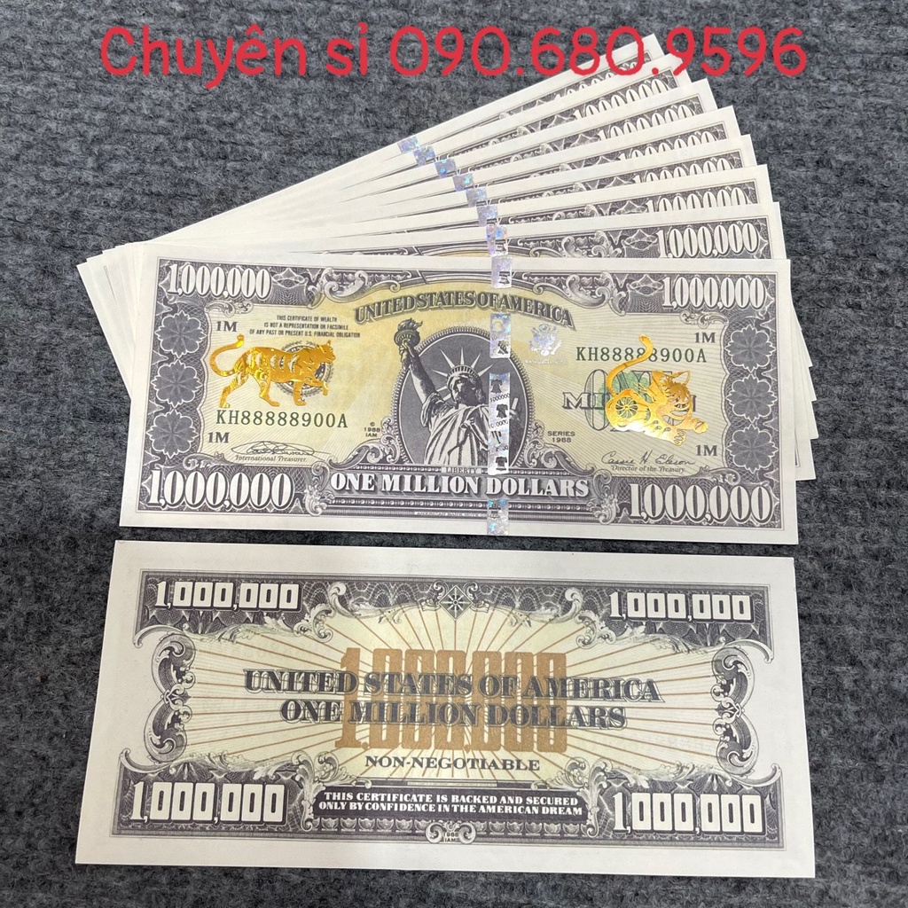 Sỉ Combo 10 Tờ Tiền Con Mèo Mạ Vàng Triệu Đô Mỹ, 1 Triệu Usd, Lì Xì Tết 2023