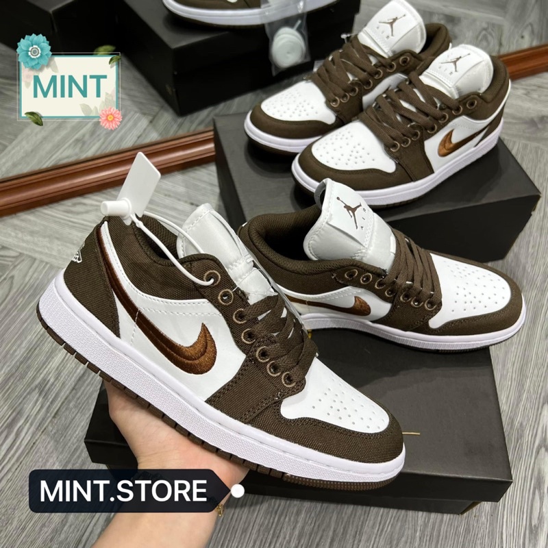 Giày thể thao sneaker nâu thấp cổ