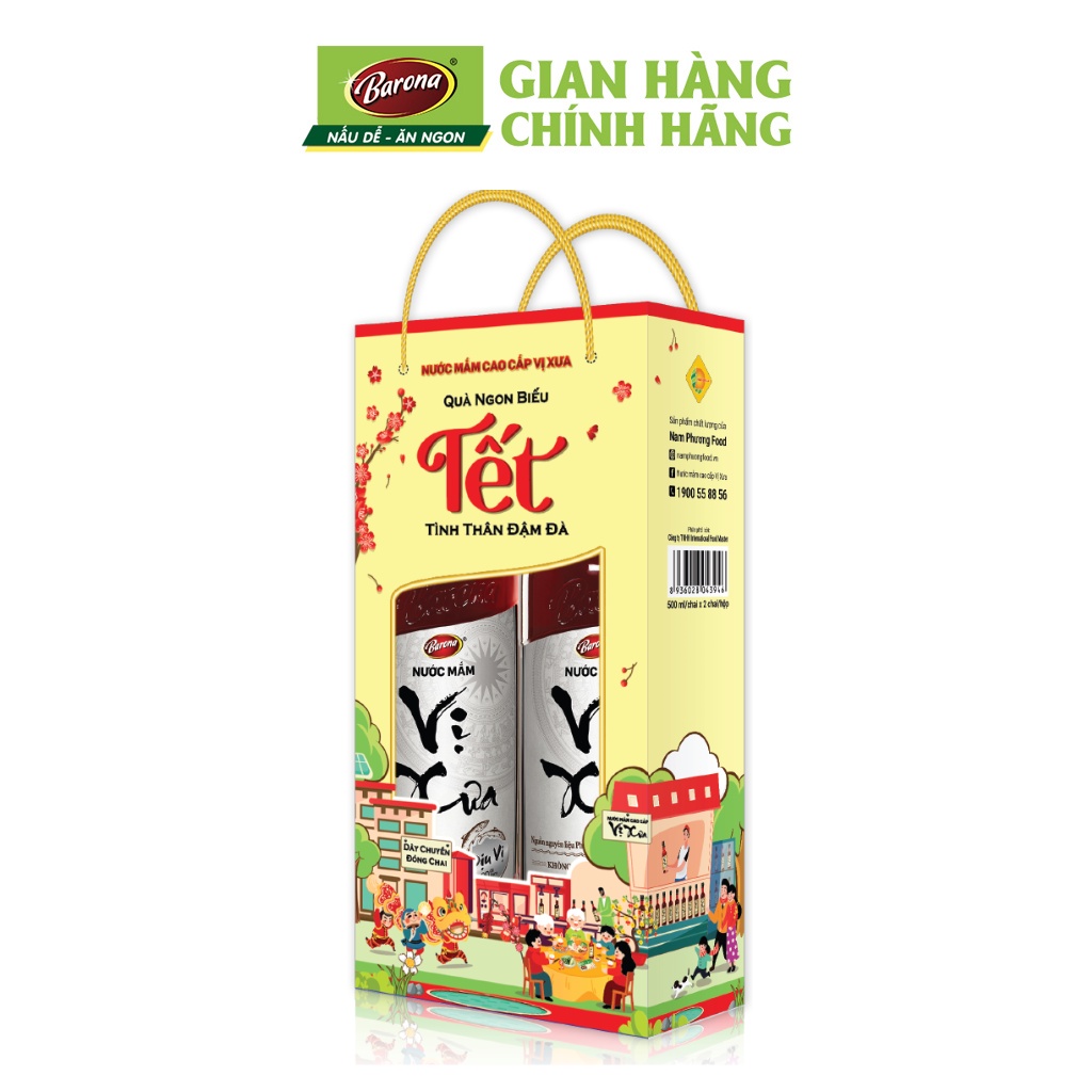 Nước Mắm Cao Cấp Vị Xưa Barona 20 độ đạm - 500ml (Tặng hộp xuân).