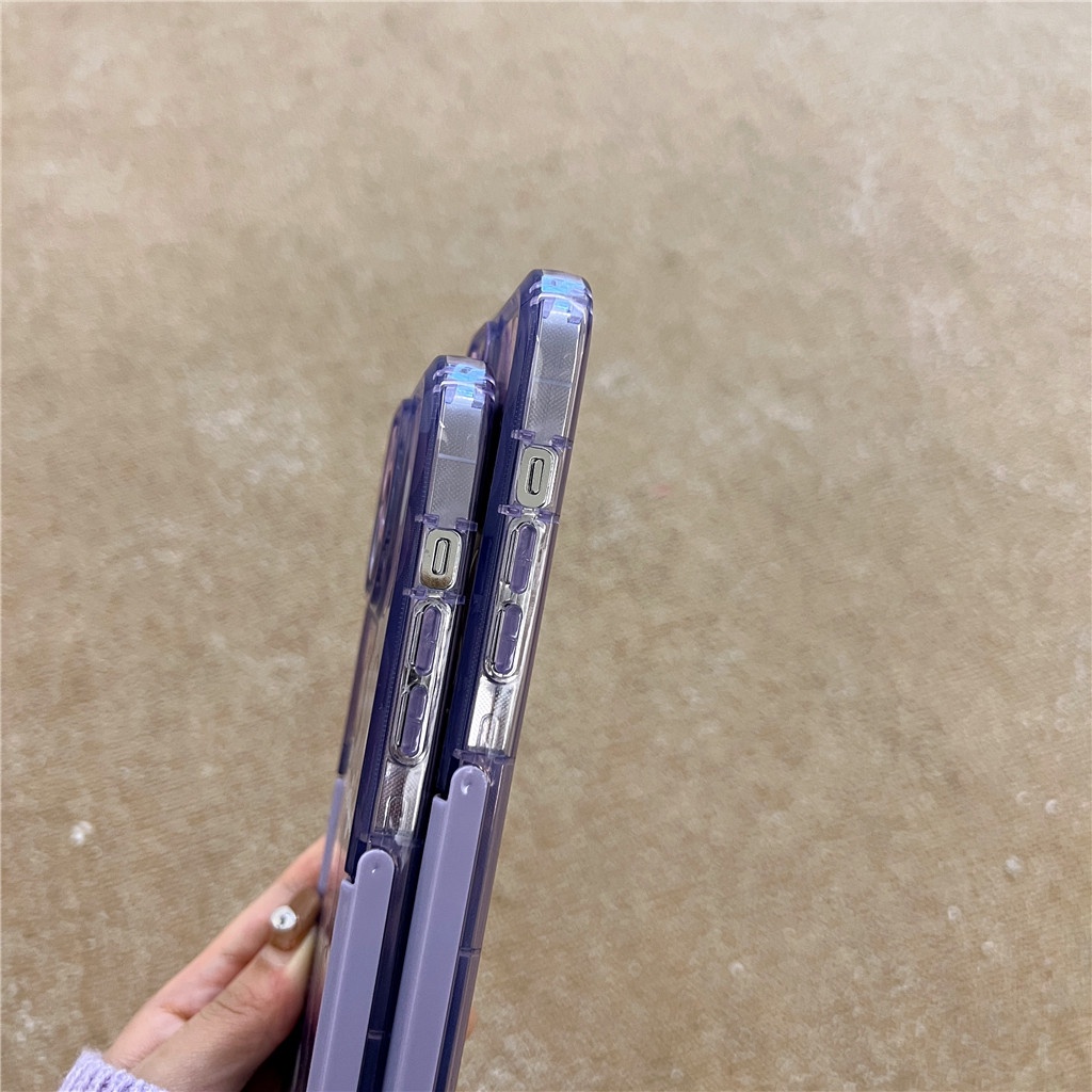 Ốp Điện Thoại tpu Mềm Kèm Giá Đỡ Tàng Hình Cho iphone 15 pro max 14 pro max 13 pro max 12 pro max