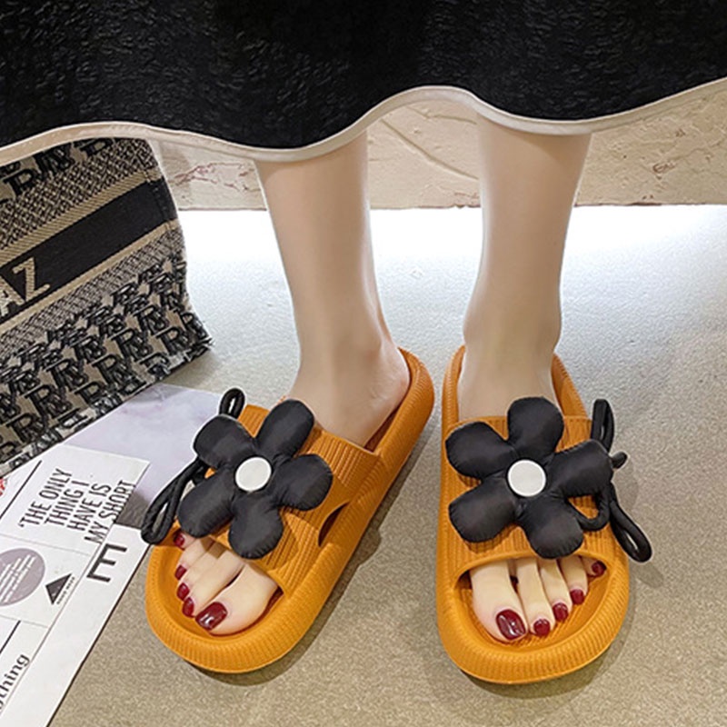 Dép Sandal Đế Bằng Mềm Mại Chống Trượt Trọng Lượng Nhẹ Họa Tiết Hoa Cầu Vồng Xinh Xắn