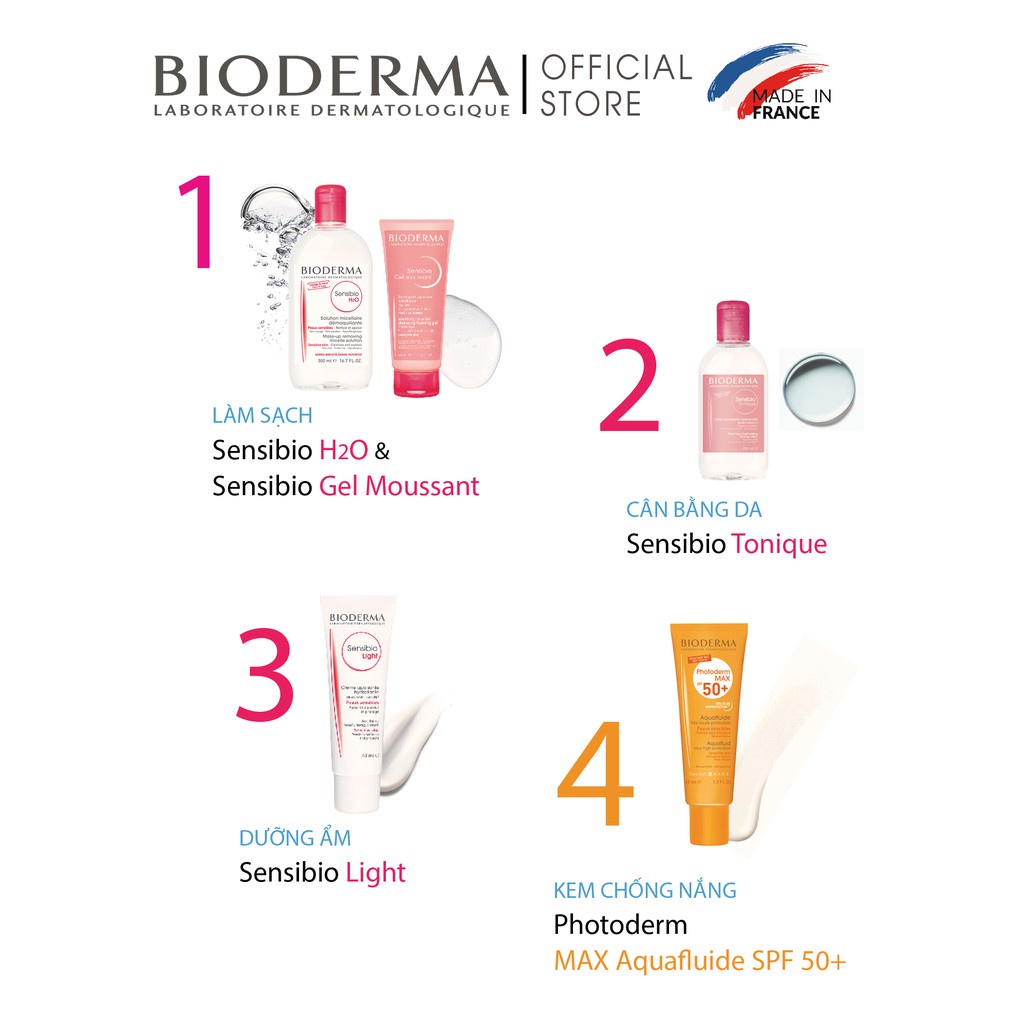 Gel rửa mặt tạo bọt cho da nhạy cảm Bioderma Sensibio Gel Moussant - 45ml