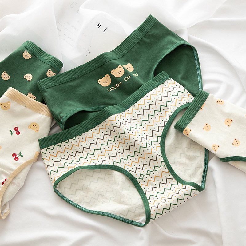 Set 5 Quần Lót Cotton Cao Cấp Hot Trend 2022 Cute Hoạ Tiết Dễ Thương Combo 5 Quần Chip Cạp Thấp Botaria