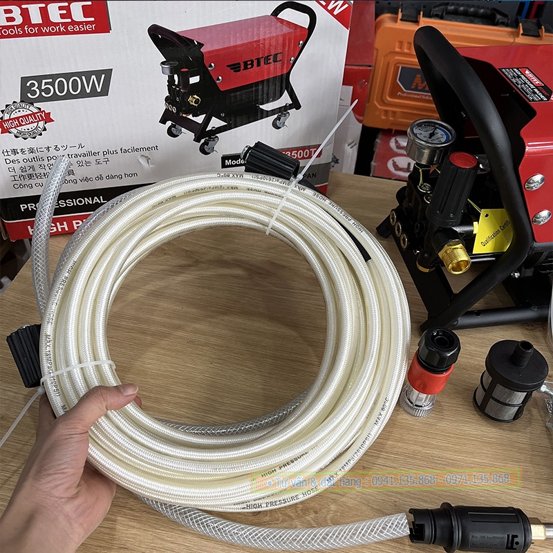 Máy Rửa Xe Gia Đình 3500W, Rửa xe cao áp, BTEC BT3500T