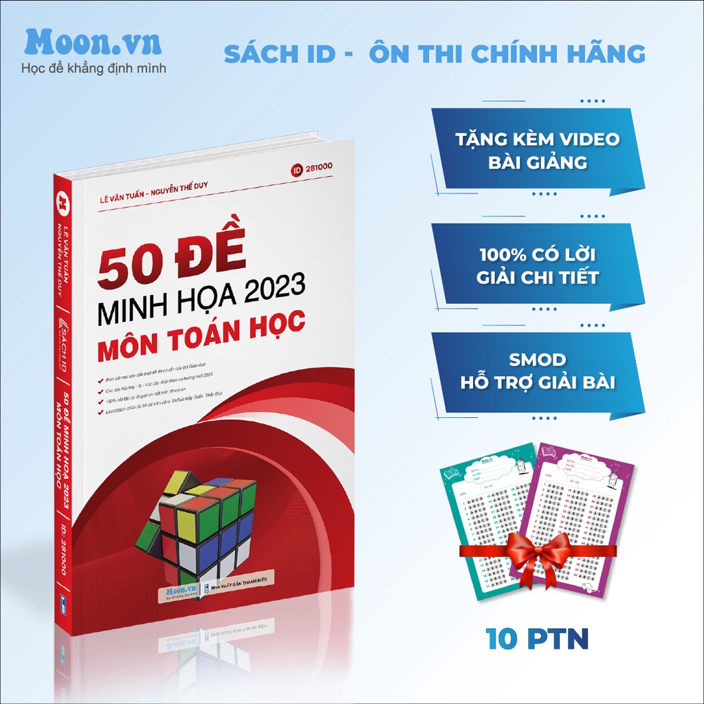 Bộ đề minh họa ôn luyện thi THPT Quốc gia 2023: Sách 50 đề trắc nghiệm môn Toán | Sách ID