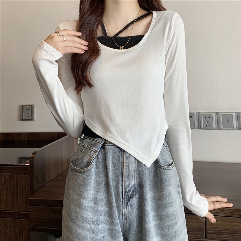 Áo Thun Tay Dài Dáng Rộng Thiết Kế Độc Đáo Thời Trang Mùa Xuân Cho Nữ
