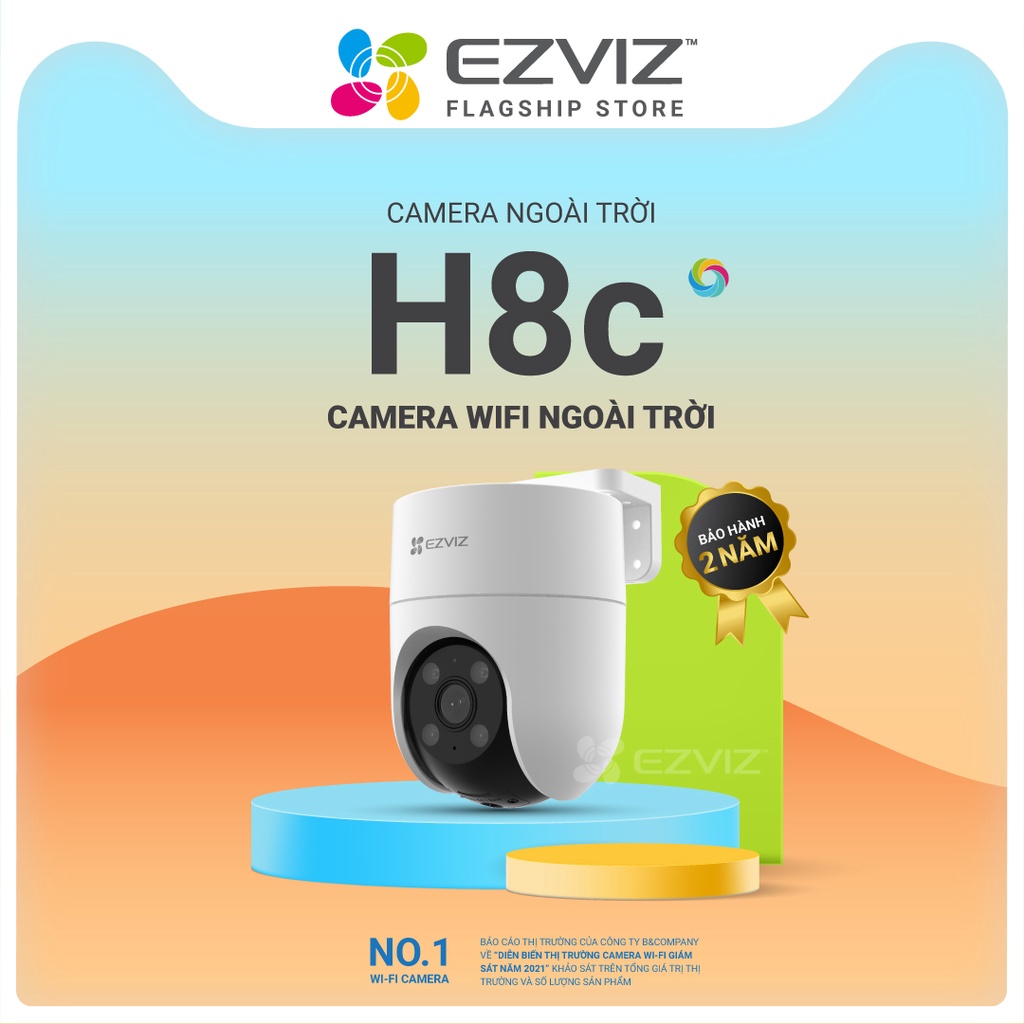 Camera EZVIZ WI-FI C8C 1080p Ngoài Trời 360 Độ, Nén Video H265, Ghi Hình Màu