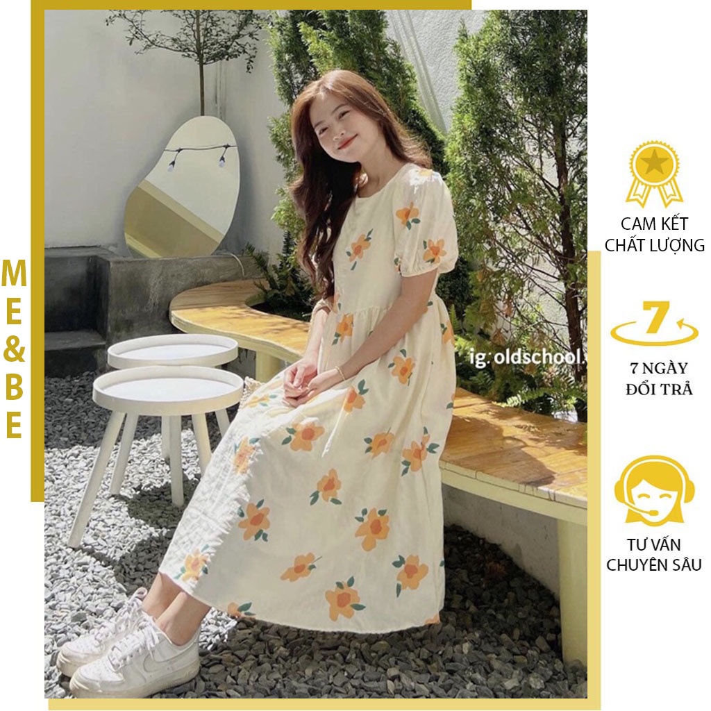 VÁY BẦU CÔNG SỞ BABYDOLL HOA CAM - ĐẦM BẦU MÙA HÈ CHẤT MỀM MÁT XINH XẮN MẶC ĐI LÀM ĐI CHƠI DỰ TIỆC ĐỀU ĐẸP