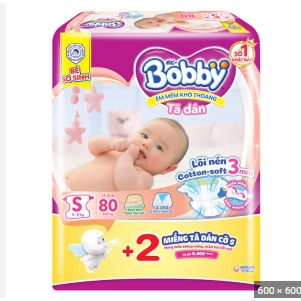 Tã dán sơ sinh  Bobby S80,S54(cộng miếng)