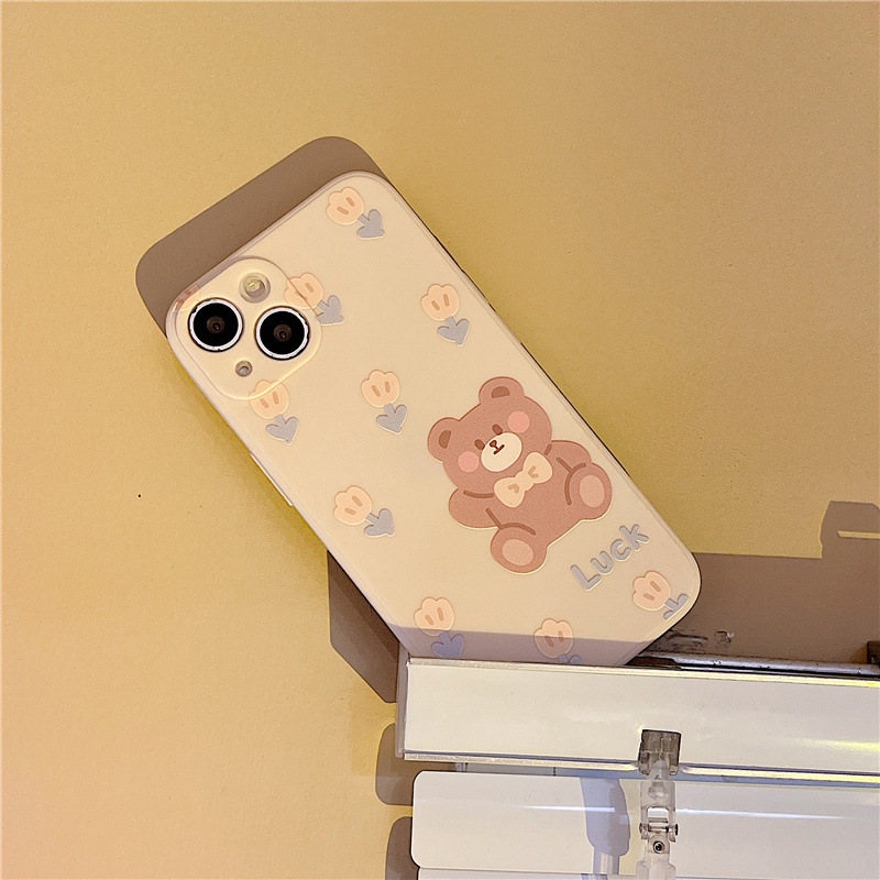 Ốp Điện Thoại Dẻo Họa Tiết Chú Gấu Vui Nhộn Cho iPhone 14 11 12 13 Pro Max 13 Mini X XR Xs Max 7 8 Plus SE 2022