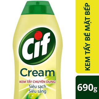 CIF Kem tẩy đa năng lau bếp hương chanh vàng chai 690g 690 g