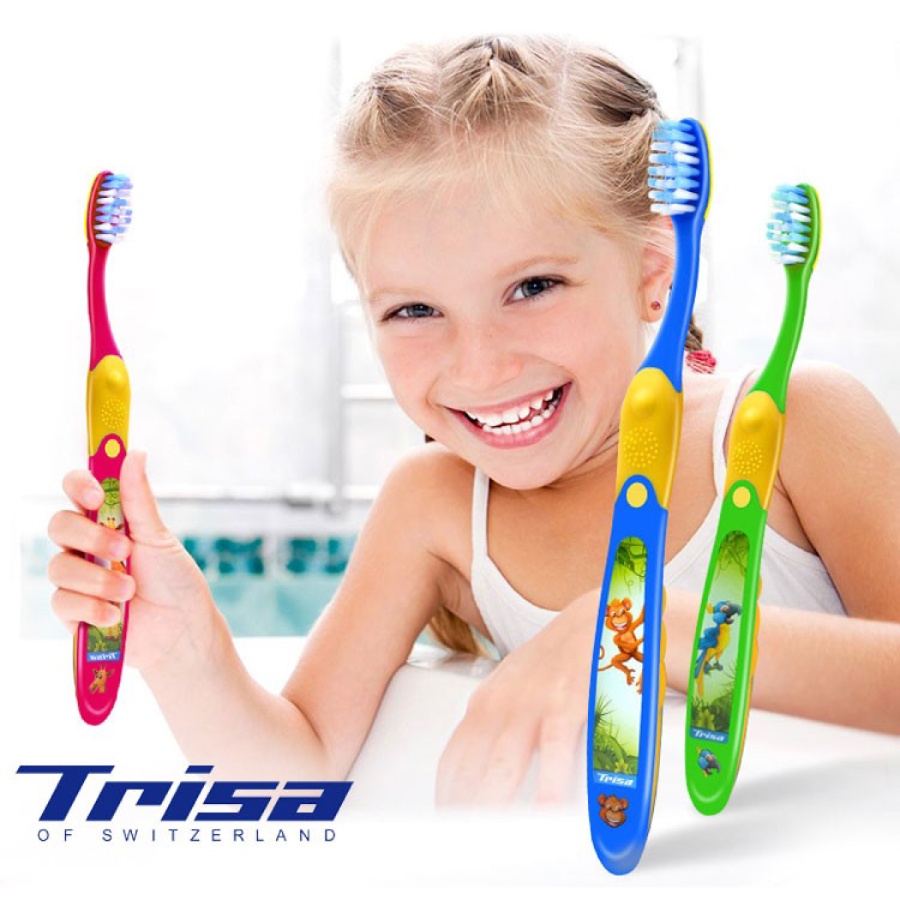 Combo 2 Vỉ Đôi Bàn Chải Đánh Răng Trisa Kid Duo 3 - 6 Tuổi