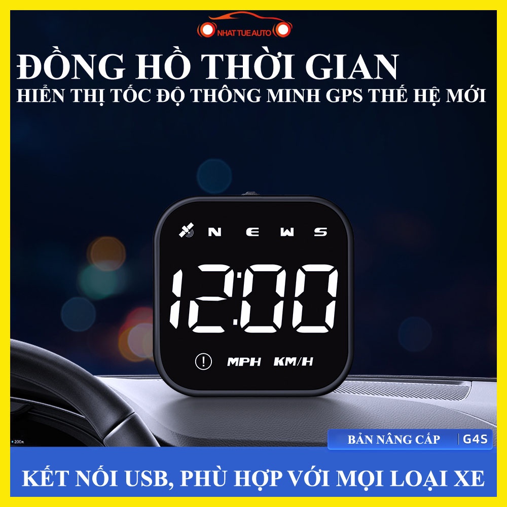 BỘ HIỂN THỊ TỐC ĐỘ THỜI GIAN THÔNG MINH HUD-G4S, CẢNH BÁO TỐC ĐỘ, CẢNH BÁO LÁI XE ĐƯỜNG DÀI